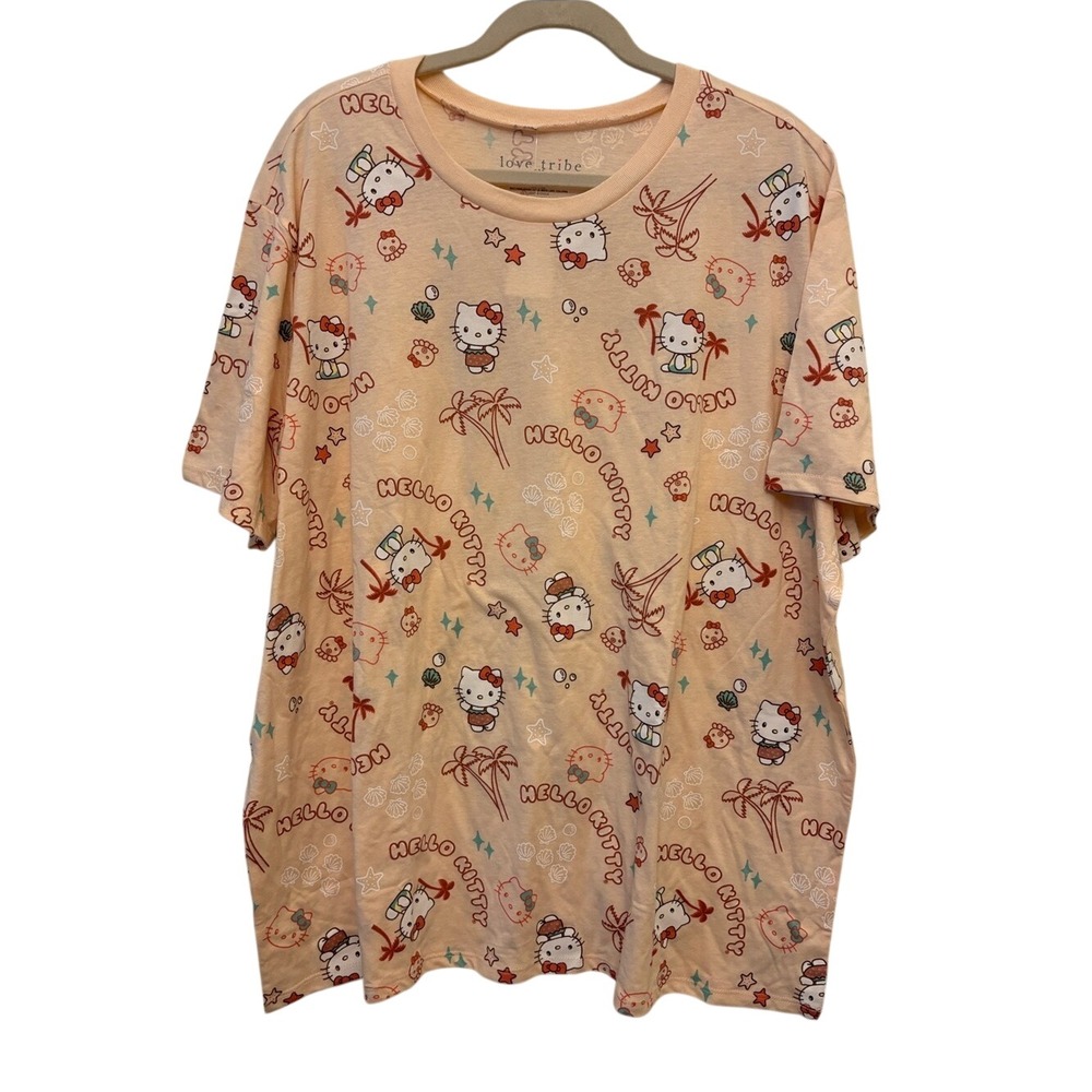 Love Tribe Peach Hello Kitty Graphic Tee Size 4X NWT